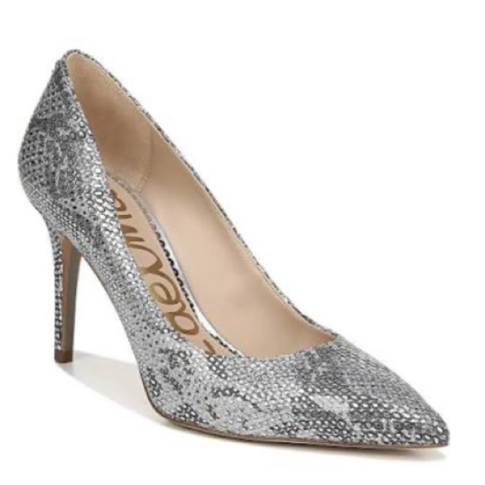 Sam Edelman Margie Silver Snake Pumps 8.5
